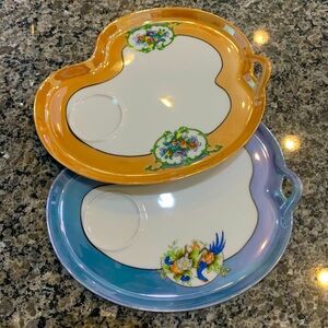 Noritake Vintage Handpainted Lusterware Snack Plates